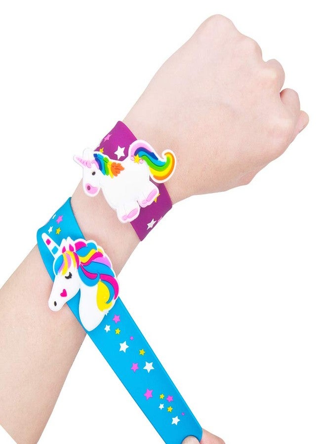 Tense 6 Pcs Colorful Star Slap Bracelets, Silicone Unicorn Wristband for Kids Boys & Girls Birthday Party Supplies Favors - Image 4
